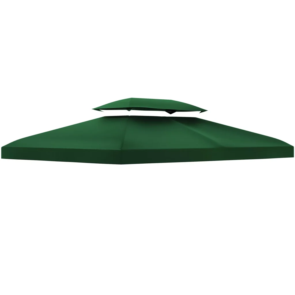 Pakaitinis stogelis sodo paviljonui, poliesteris, 3x4 m, žalias