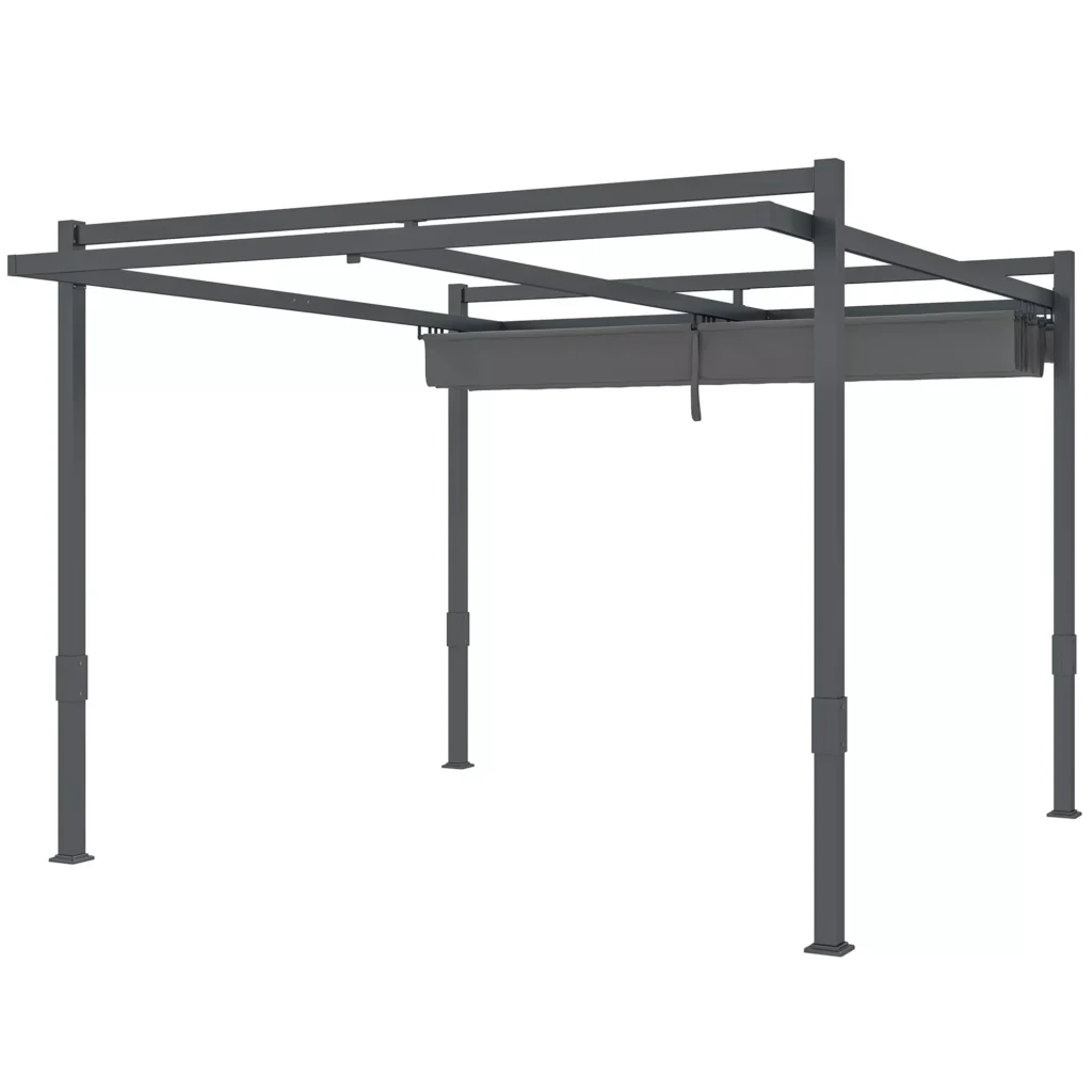 Paviljonas, pergola su reguliuojamu stumdomu stogu 3,5x3 m, pilkas