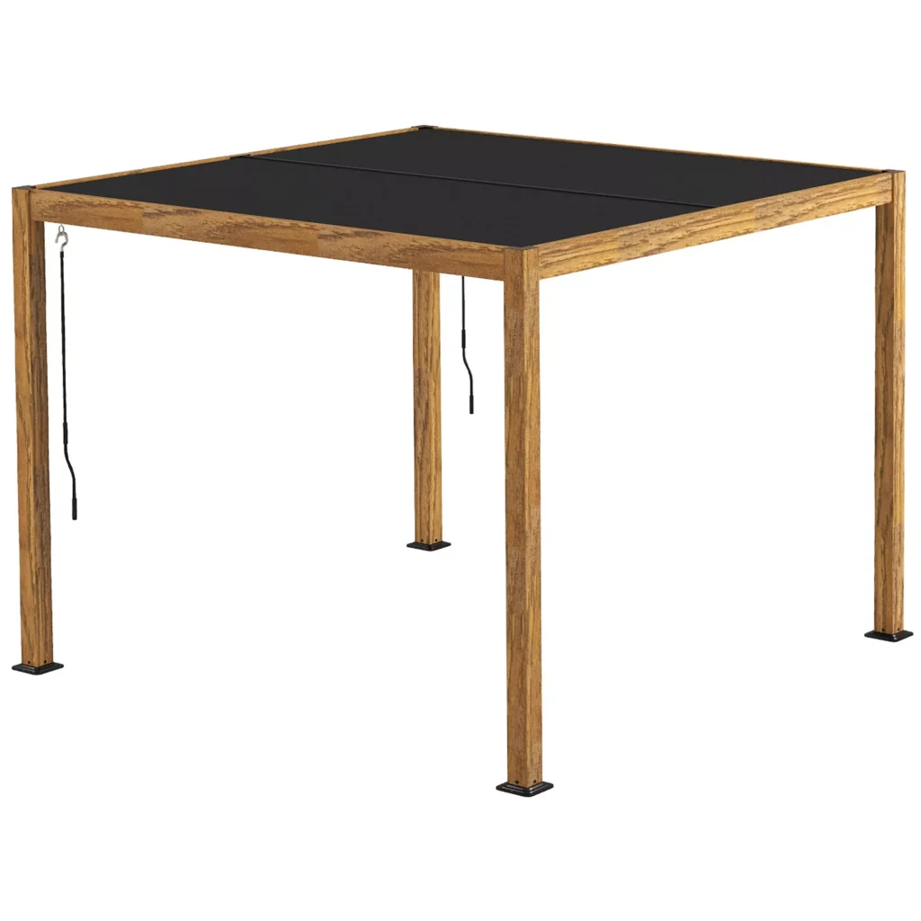 Pavėsinė 3x3 m, pergola su užuolaida, apsauga nuo UV spindulių