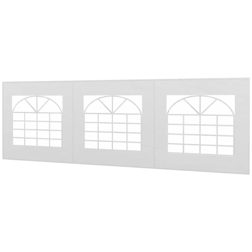 Pakaitinė tentinė sienelė, šoninė paviljono sienelė, 6 x 2 m, - balta