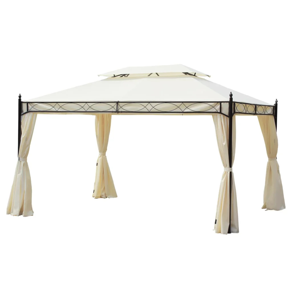 Prabangus sodo paviljonas, vakarėlių palapinė 3x4 m - kreminė