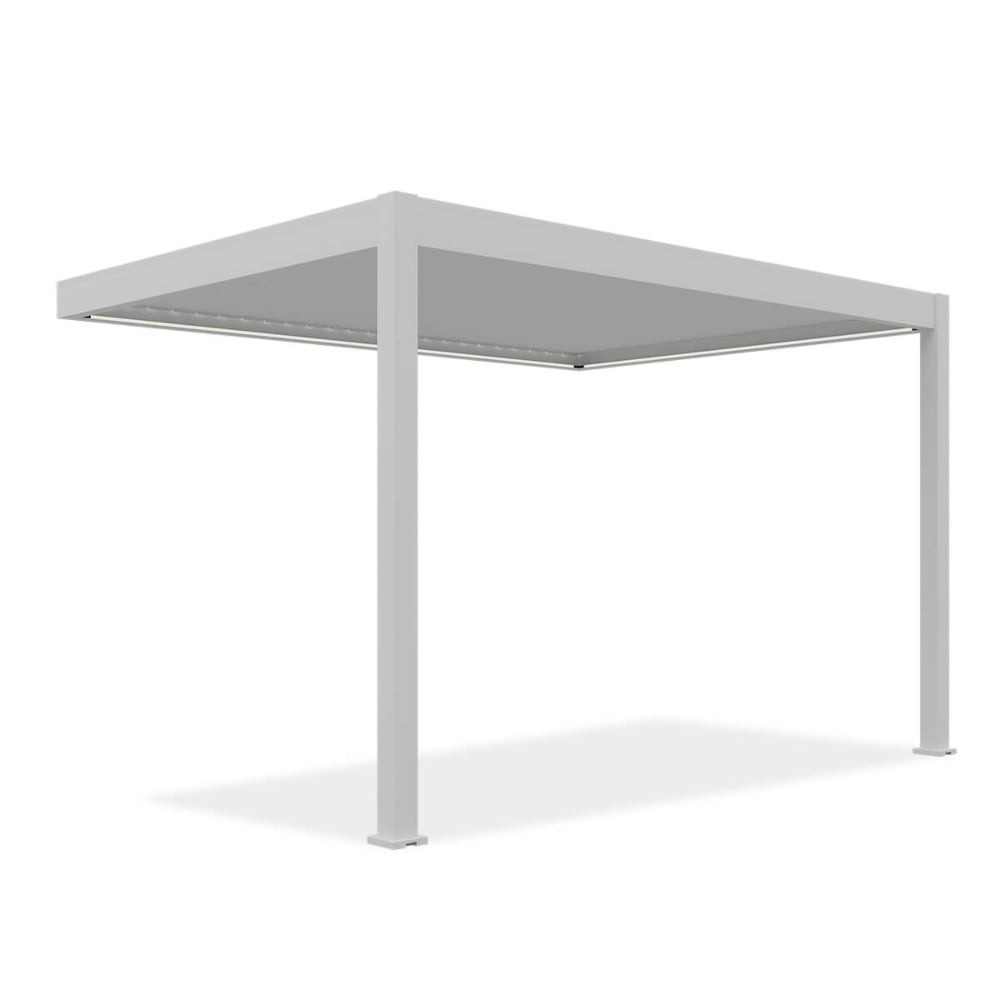 Pavėsinė Pergola ELEGANCE WALL AUTOMATIC 300x400x256 cm su LED, White, montuojama prie sienos