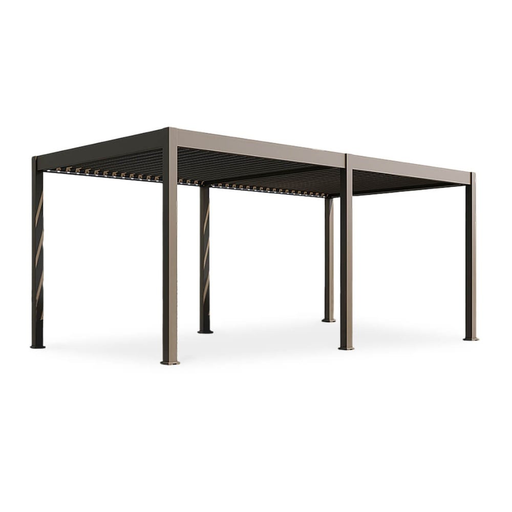 Pavėsinė Pergola ELEGANCE AUTOMATIC 300x600x256 cm su LED, Taupe