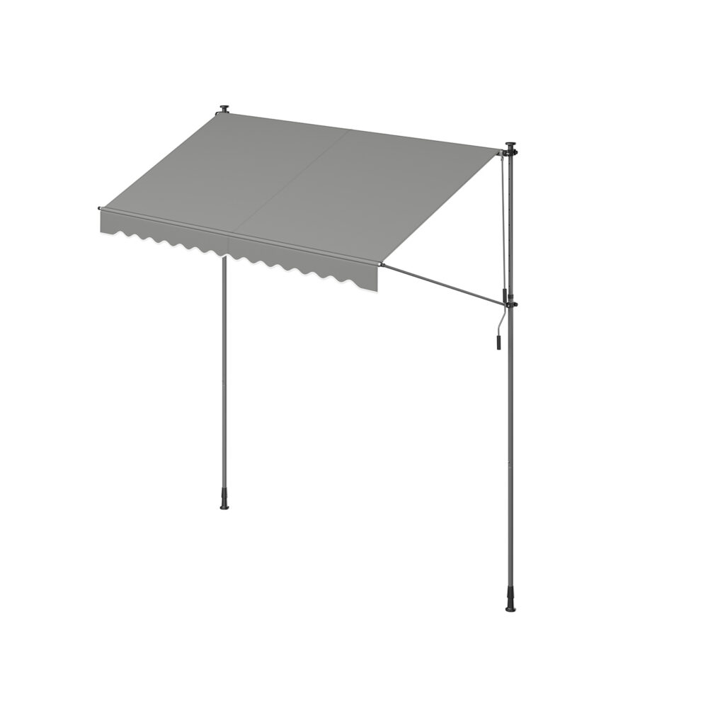 Tentas su rankine alkūne 300 x 120 cm pilkos spalvos