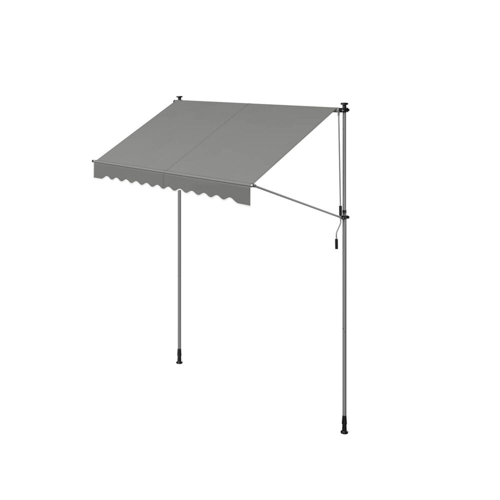 Tentas su rankine alkūne 250 x 120 cm pilkos spalvos