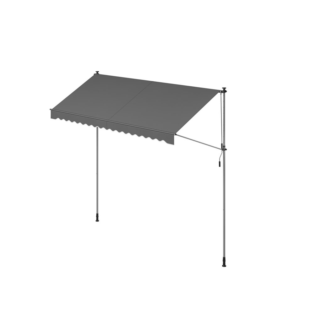 Tentas su rankine alkūne 350 x 120 cm antracito spalvos