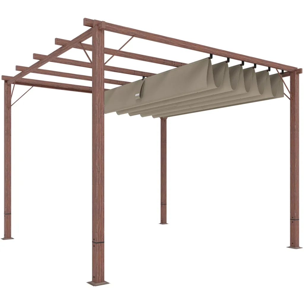 Paviljonas, lauko pergola 3x3 m, natūrali mediena