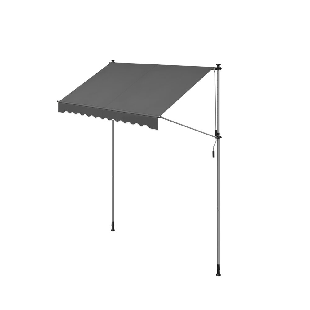 Tentas su rankine alkūne 250 x 120 cm antracito spalvos