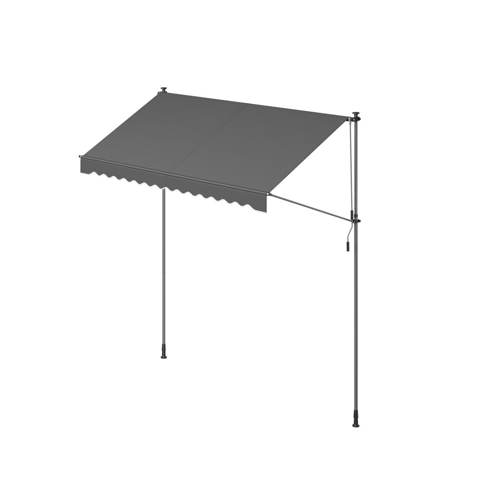 Tentas su rankine alkūne 300 x 120 cm antracito spalvos