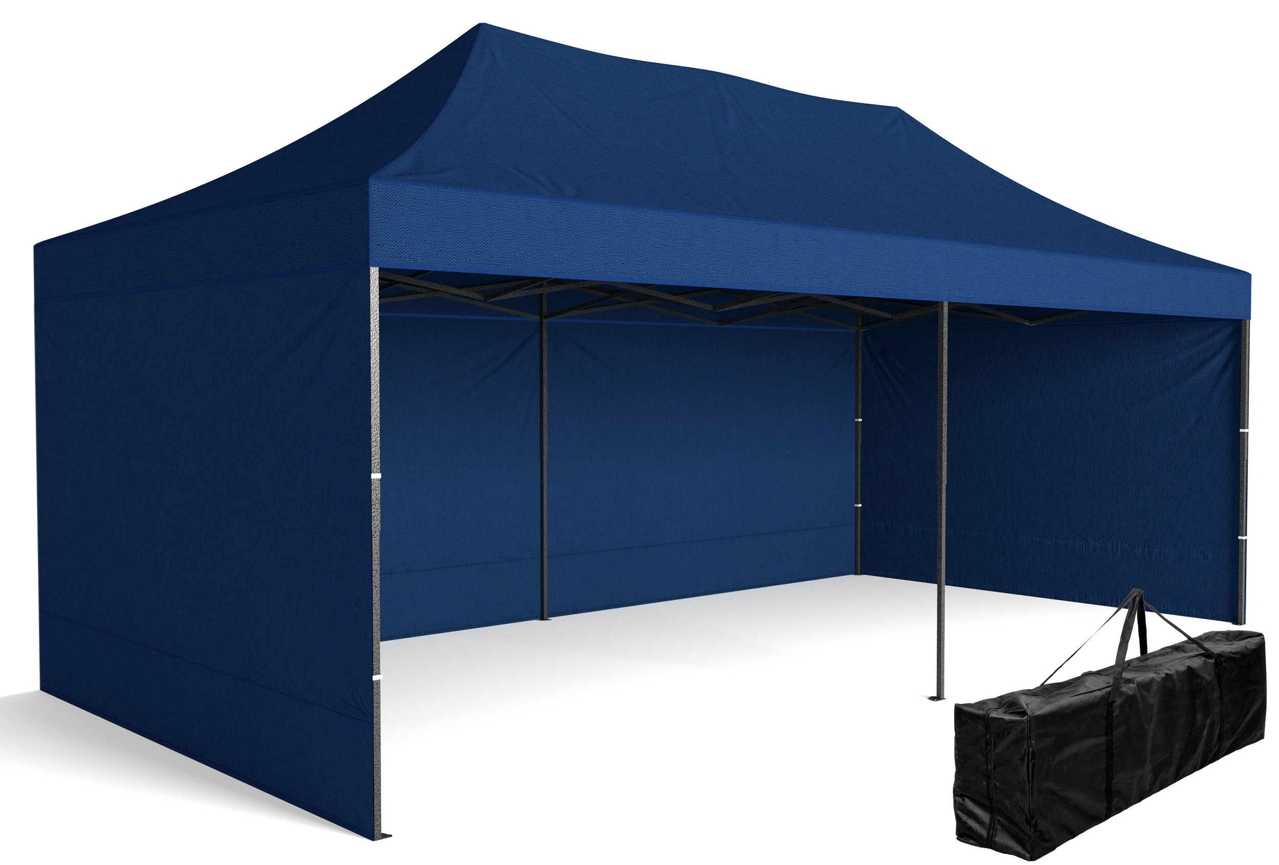 Ekspress prekybos paviljonas - 3x6 m - 3 sienos - mėlynos spalvos