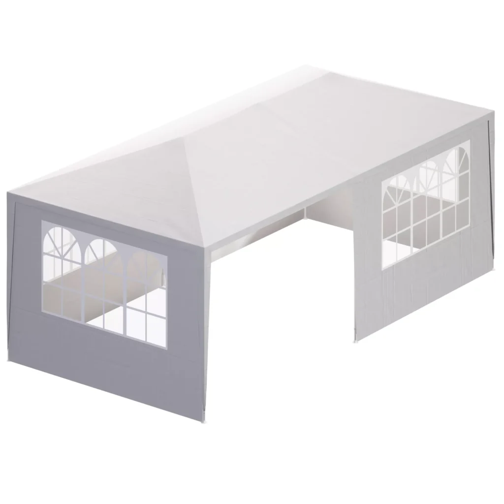 Gazebo Rimini Baltas 3x6m su šoniniais skydeliais