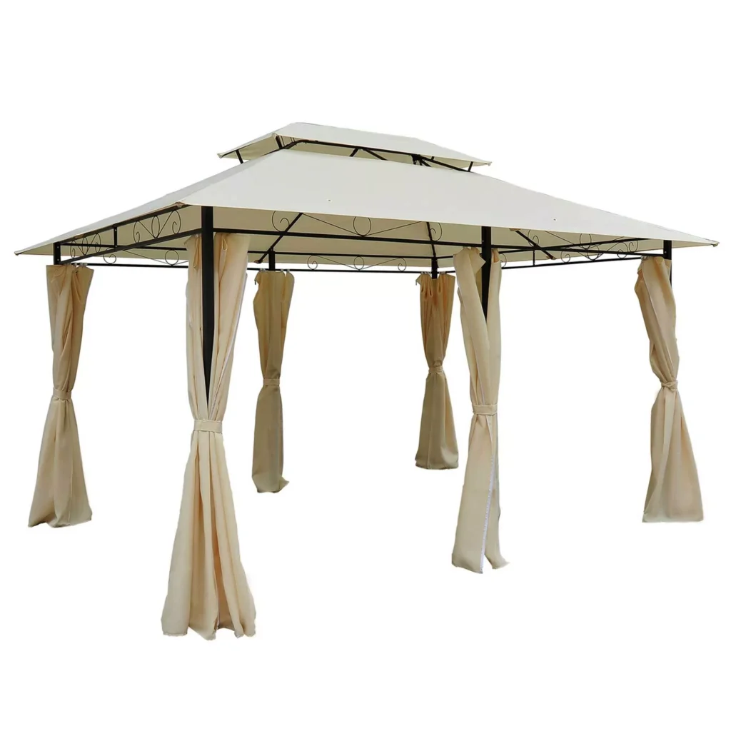 Sodo paviljonas su dvigubu stogu 3x4 m smėlio spalvos