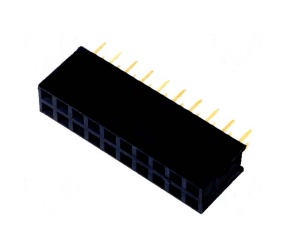 Kontaktų - lizdų juosta 2x10kont. 2.54mm tiesi RoHS