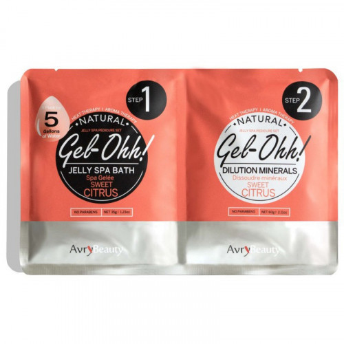 AvryBeauty Gel-Ohh Jelly Spa Pedi Bath Sweet Citrus Gelinis SPA pėdoms su citrusiniais vaisiais, 60g+35g