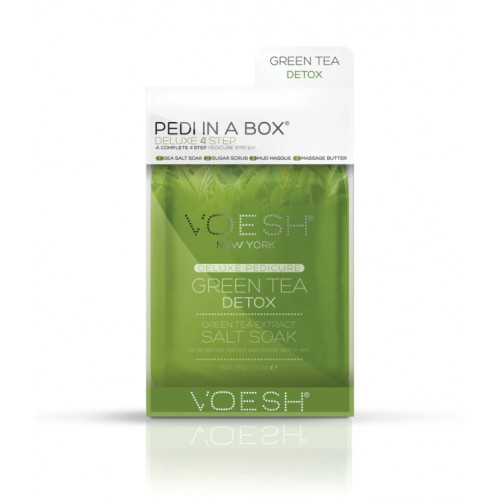 VOESH Pedi In A Box Deluxe 4in1 Green Tea Detox Procedūra kojoms, Rinkinys