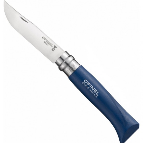 KNIFE  OPINEL BLISTER STAINLESS STEEL NR 8 BLUE