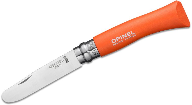 KNIFE OPINEL BLISTER ROUND ENDED NR 7 Tangerine