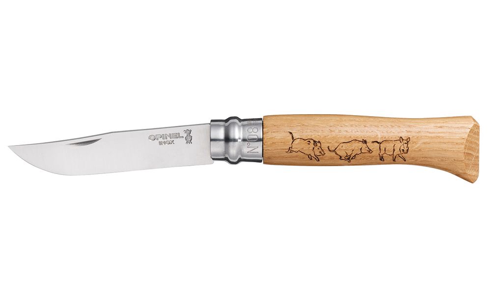 KNIFE OPINEL STAINLESS STEEL NR 8 ANIMAL (BOAR)