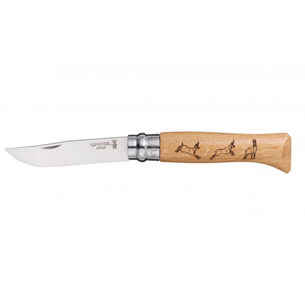 KNIFE OPINEL STAINLESS STEEL NR 8 ANIMAL (CHAMOIS)