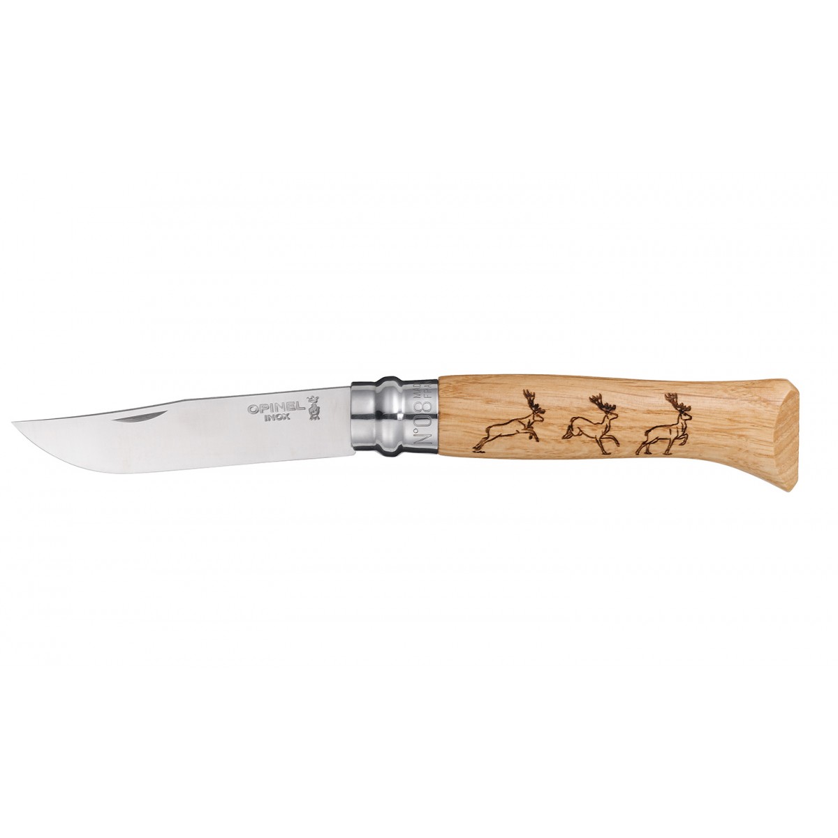 KNIFE OPINEL STAINLESS STEEL NR 8 ANIMAL (DEER)