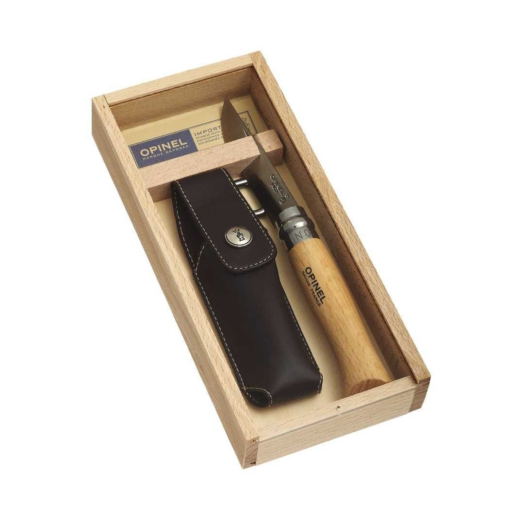 KNIFE OPINEL CLASSIC NR 8 STAINLES STEEL OLIVE WOOD GIFT BOX