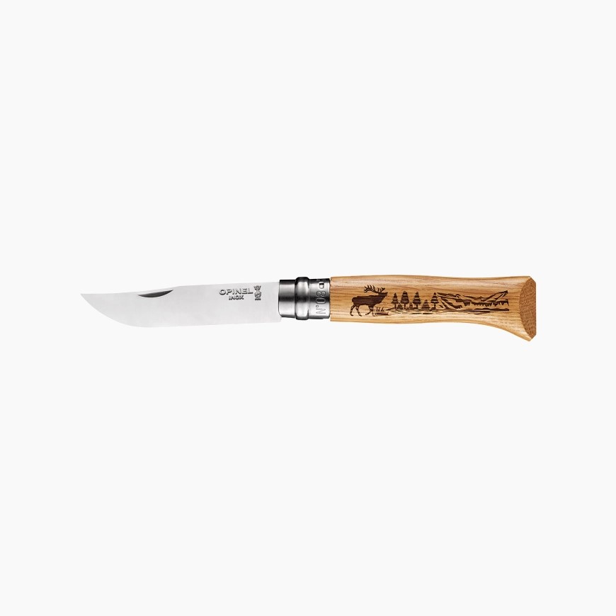 Opinel N°08 Nerūdijančio plieno peilis ąžuolo DEER