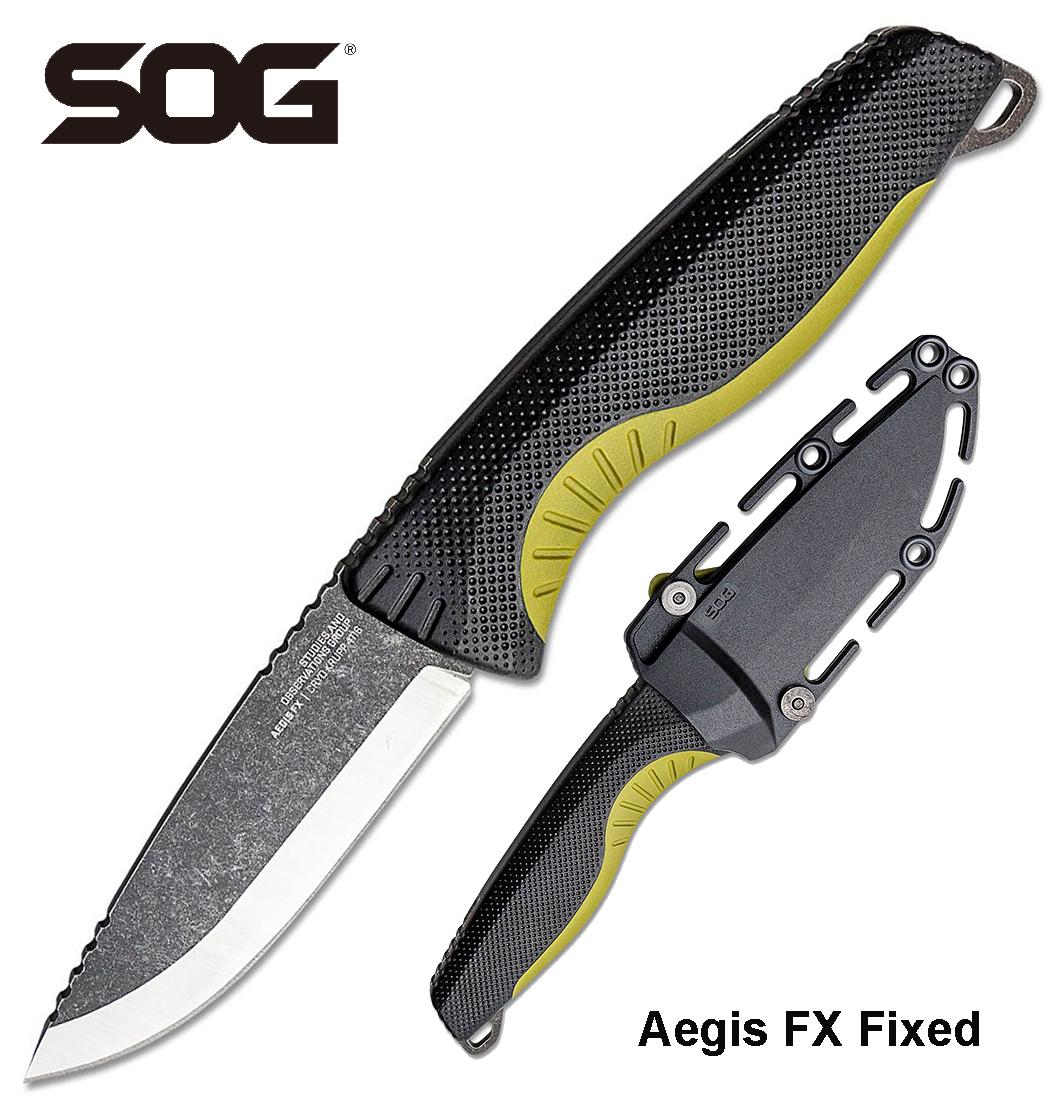 Peilis SOG Aegis FX Fixed Juodas/samanų žalia .