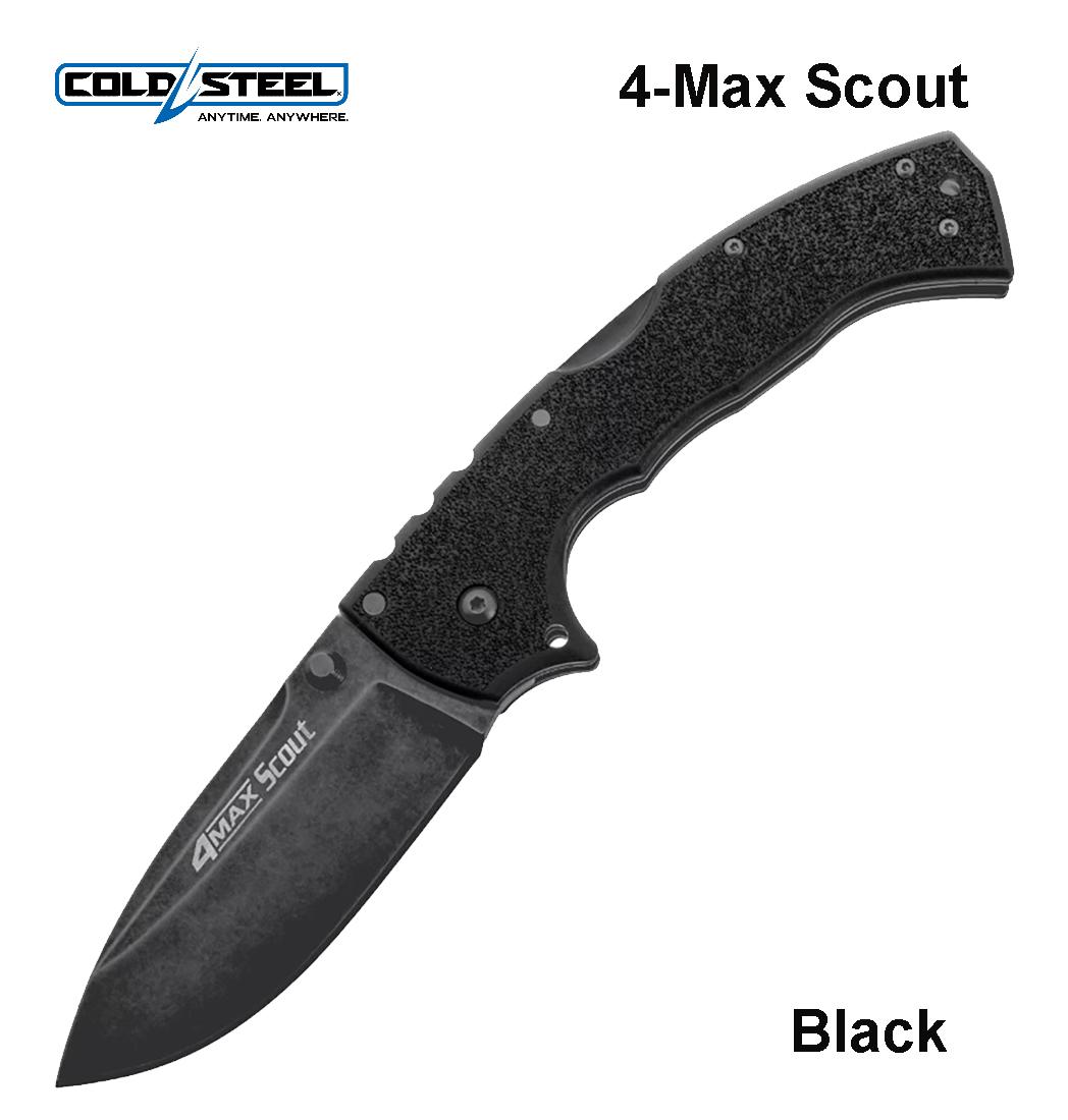 Cold Steel 4-Max Scout AUS-10A sulankstomas peilis Juodas MLP išsiuntimas 9 d.