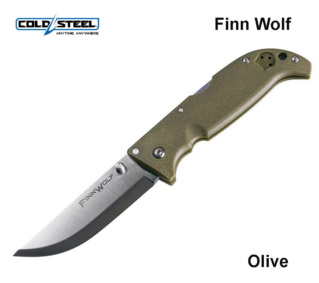 Cold Steel Finn Wolf Olive AUS8A sulankstomas peilis MLP išsiuntimas 9 d.