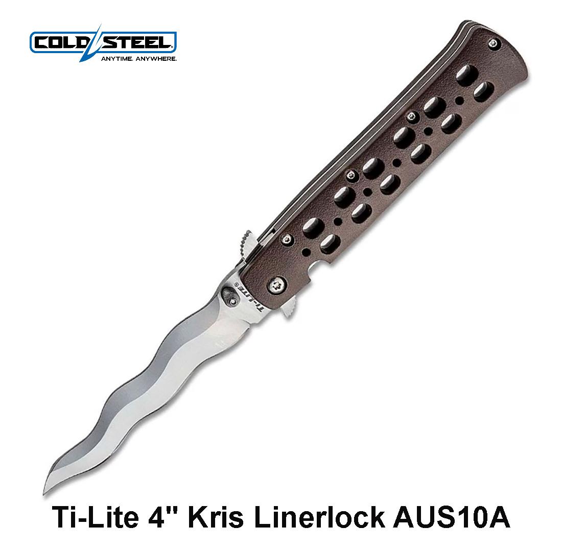 Sulankstomas peilis Cold Steel Ti-Lite 4" Kris Linerlock AUS10A MLP išsiuntimas 9 d.
