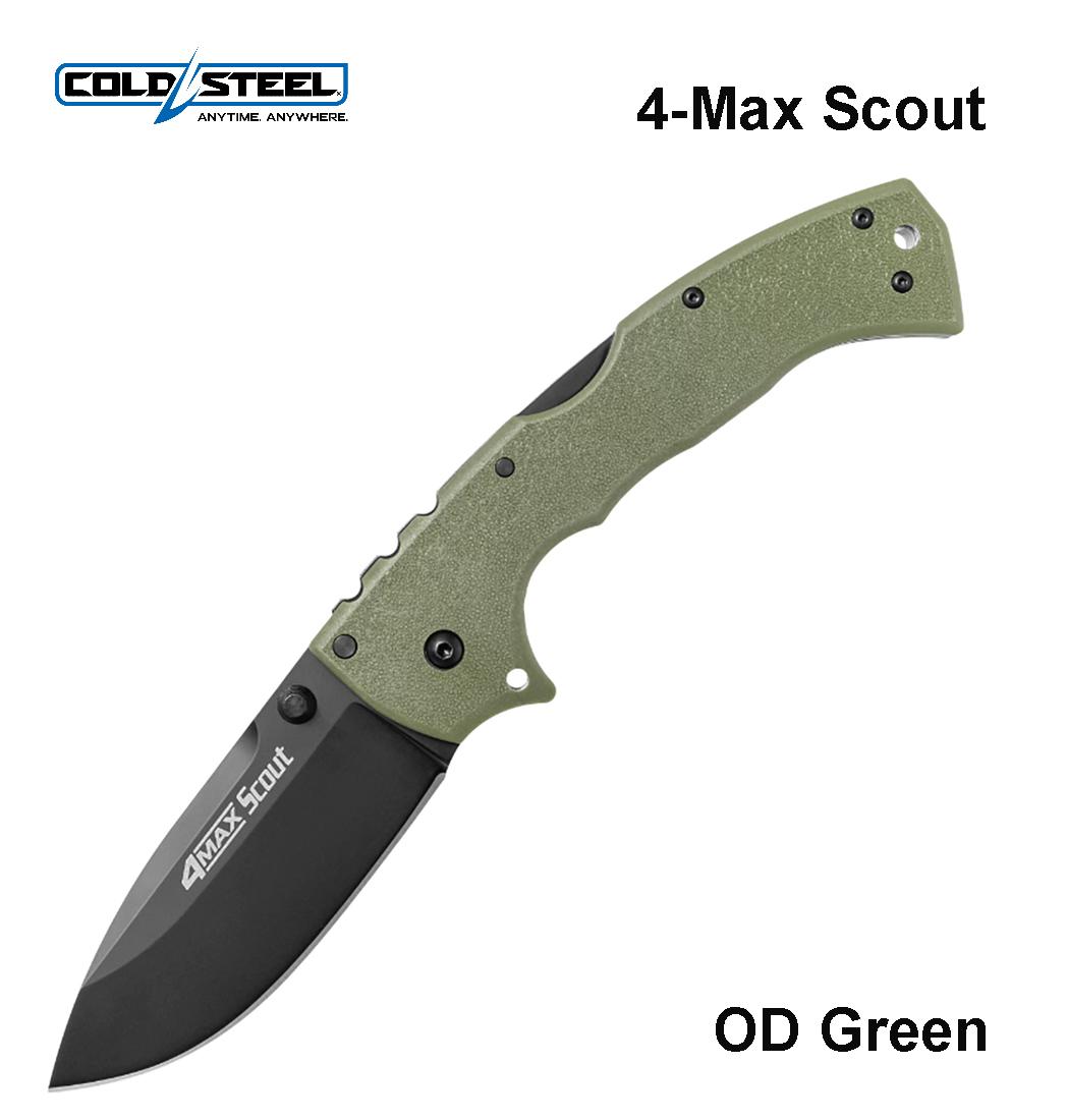 Cold Steel 4-Max Scout AUS-10A sulankstomas peilis OD Green MLP išsiuntimas 9 d.