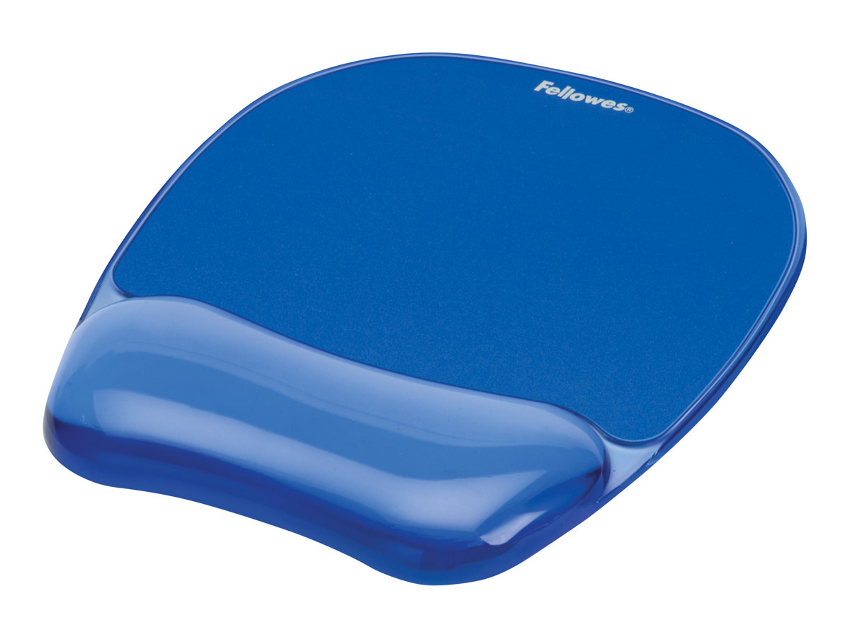 Fellowes | Mouse pad with wrist support CRYSTAL | Mouse pad with wrist pillow | 230 x 202 x 32 mm | Blue