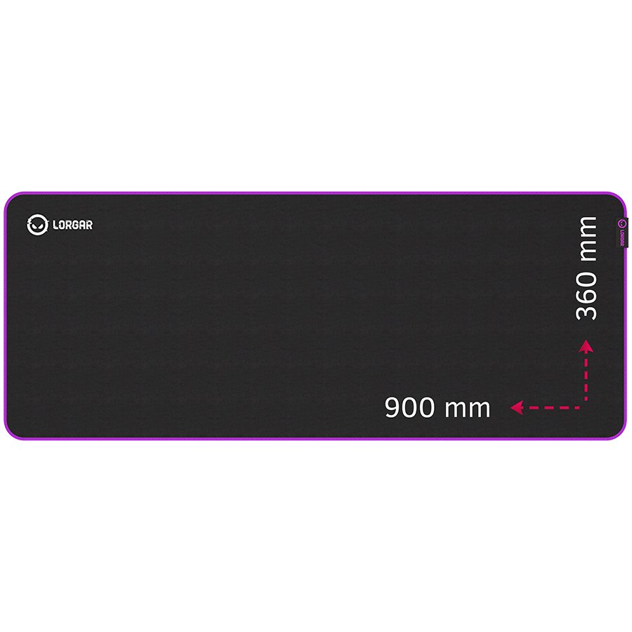 Lorgar Main 319, Gaming mouse pad, High-speed surface, Purple anti-slip rubber base, size