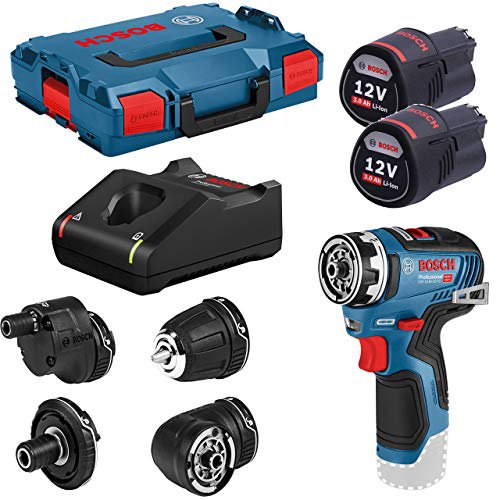 Bosch cordless drill GSR 12V-35 FC Professional, 12V (blue / black, 2x Li-ion battery pack 3.0Ah