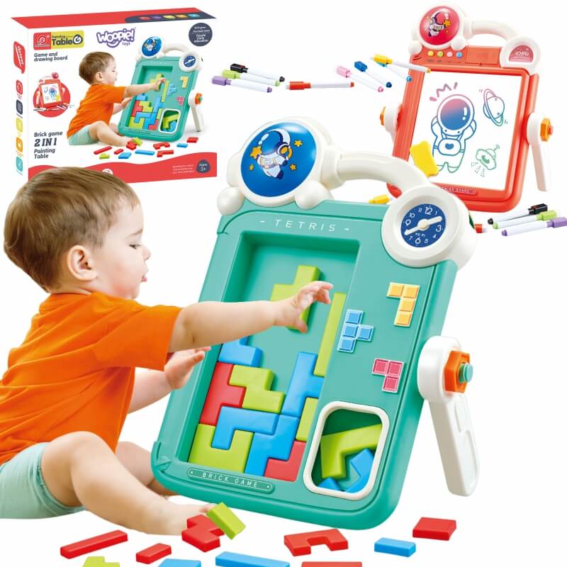 Woopie Dvipusė Piešimo Lenta ir Tetris Žaidimas, 3+, 2 viename, Lavinantis Žaislas