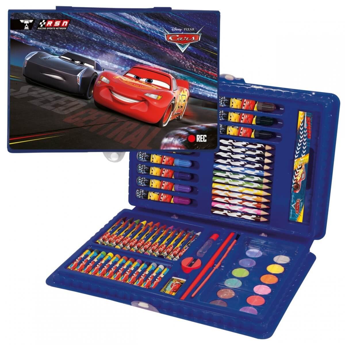 Piešimo Rinkinys Lagamine 71 el. "Cars" IP1063