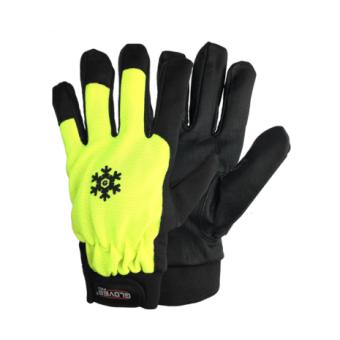 Pašiltintos darbo pirštinės iš ožkos odos su velcro užsegimu DEX 13,  Gloves PRO