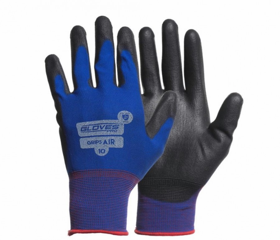 Darbo pirštinės dengtos PU pagrindu Gloves PRO GRIPS AIR nuo 12 porų