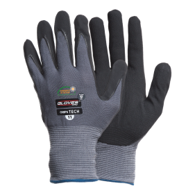 Darbo pirštinės aplietos nitrilu GLOVES PRO GRIPS TECH 12 porų