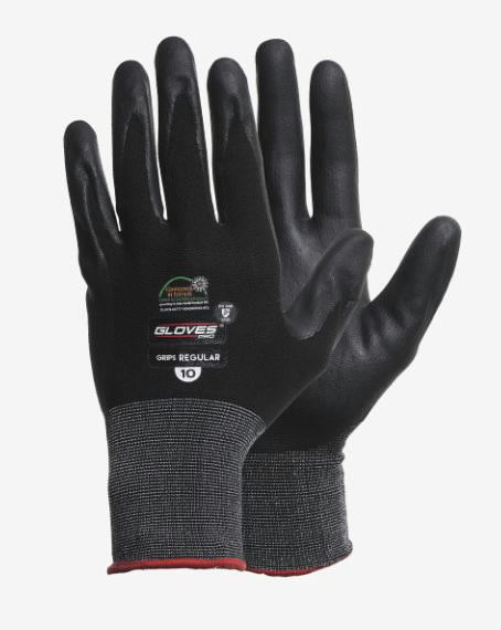 Darbo pirštinės aplietos nitrilu GLOVES PRO GRIPS REGULAR