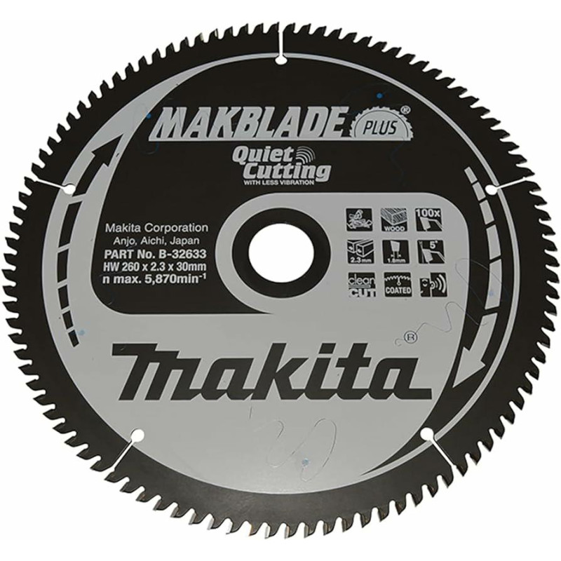 B-32633 MAKITA diskinis pjūklas 260x30x100z MAKBLADE PLUS TREE