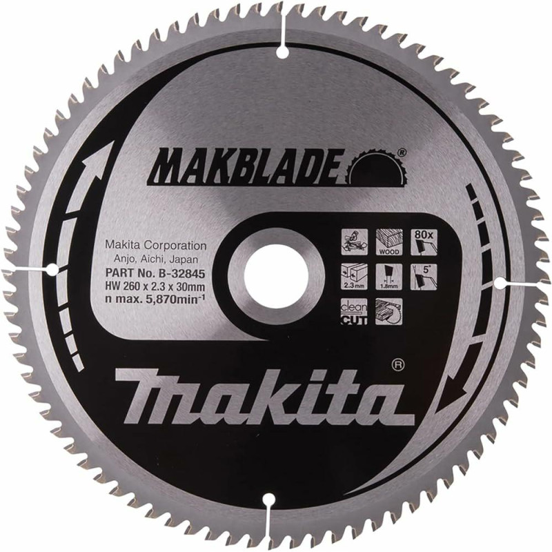 B-32845 MAKITA pjūklo diskas 260x30x80z MAKBLADE WOOD
