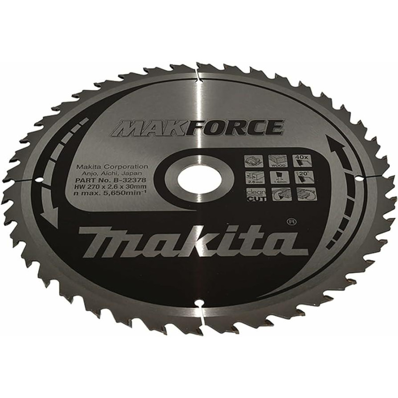B-32378 MAKITA diskinio pjūklo diskas 270x30x40z MAKFORCE WOOD