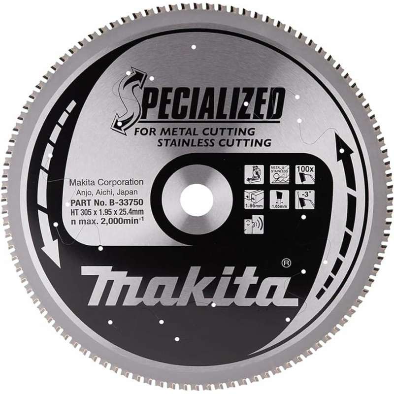 B-33750 MAKITA pjūklo diskas 305x25.4x100z SPECIALIZUOTAS STAINLESS IR SOFT