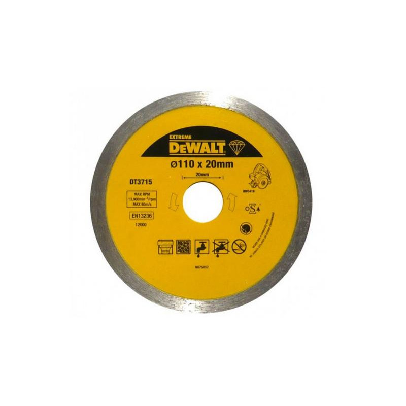 DT3715-QZ DEWALT TARCZA DIAMENTOWA 110 x 20mm DT3715 do DWC410