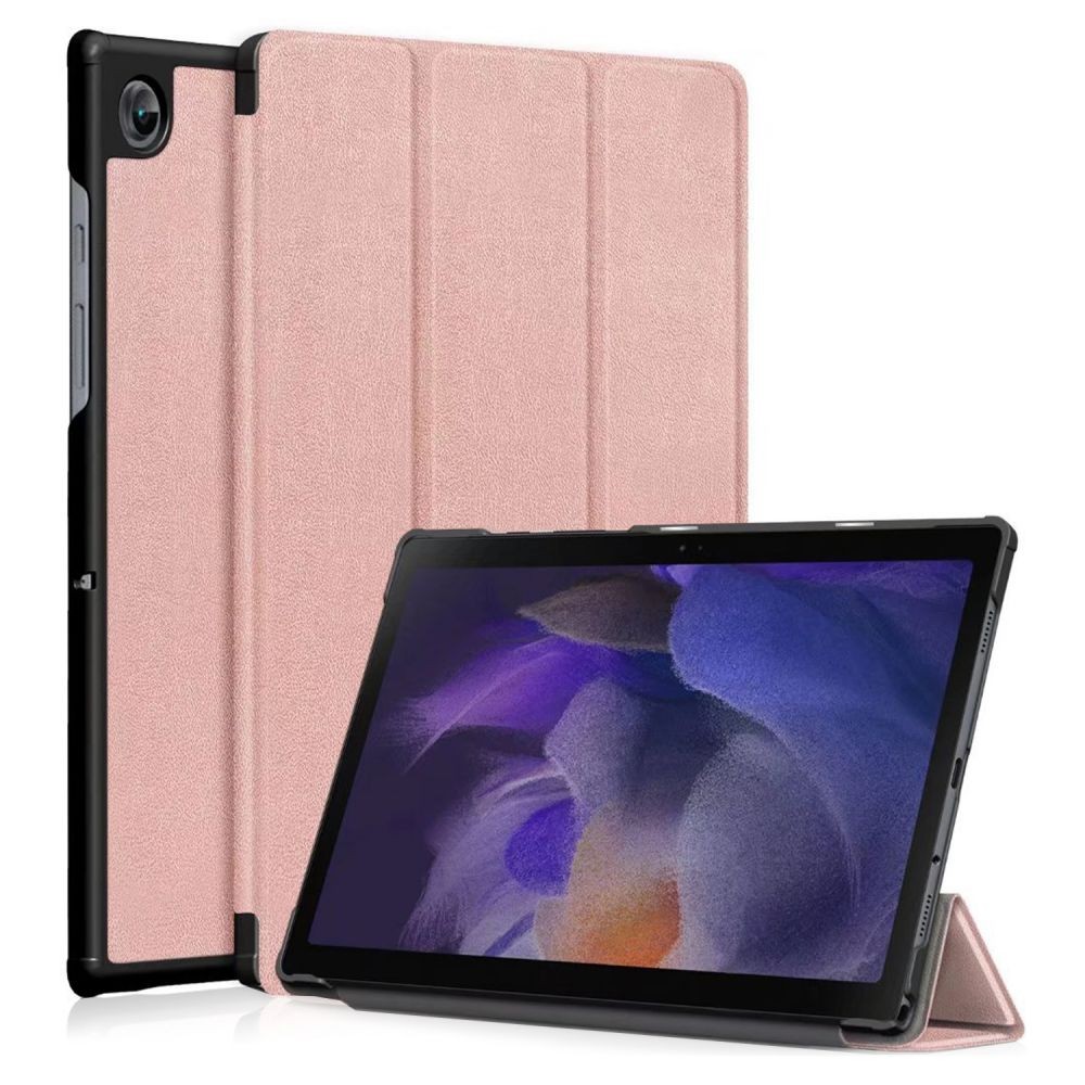 Rožinio aukso spalvos atverčiamas dėklas Tech-Protect "Smartcase" planšetei Samsung Galaxy Tab A8 10.5 X200 / X205