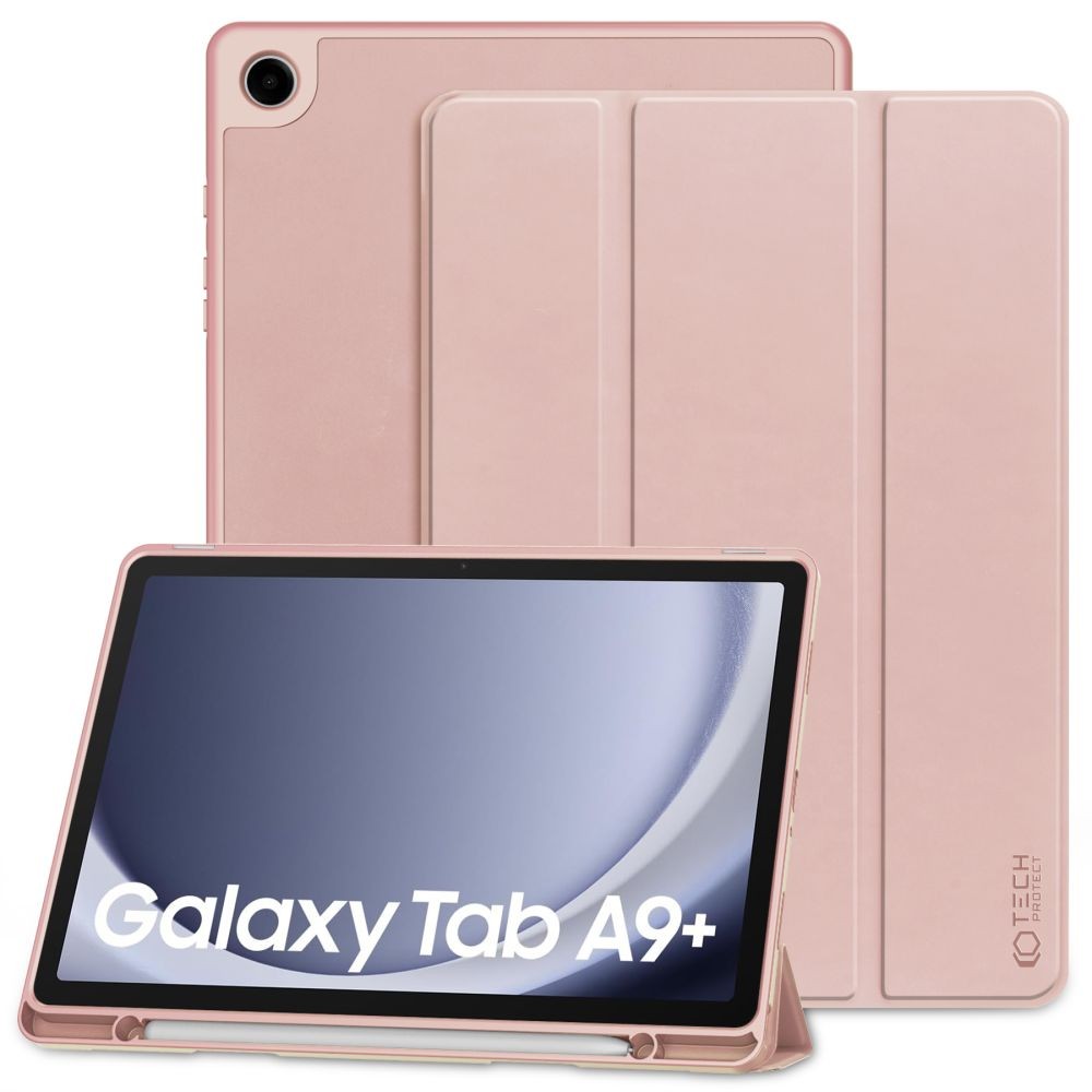 Rožinis atverčiamas dėklas "Tech-Protect SC Pen" skirtas Samsung Galaxy Tab A9+ PLUS 11.0 X210 / X215 / X216