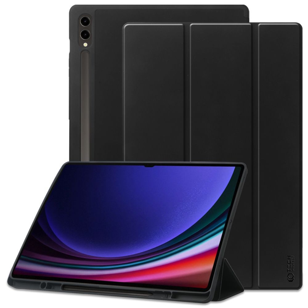 Juodas atverčiamas dėklas "Tech-Protect SC Pen" skirtas Samsung Galaxy Tab S8 Ultra / S9 Ultra 14.6