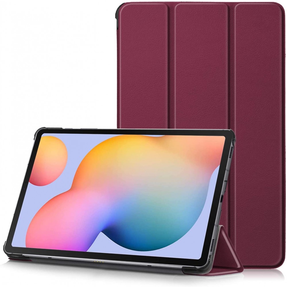 Bordo spalvos atverčiamas dėklas ''Smart Leather'' planšetei Samsung Tab S6 Lite 10.4 (P610 / P615 / P613 / P619)