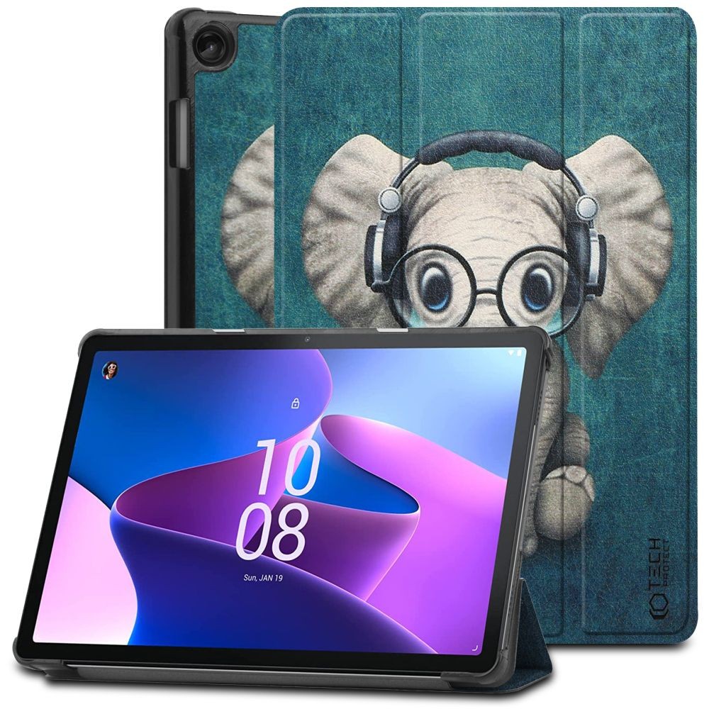 Dėklas "Tech-Protect Smartcase Happy Elephant" skirtas Lenovo Tab M10 10.1 3RD GEN TB328